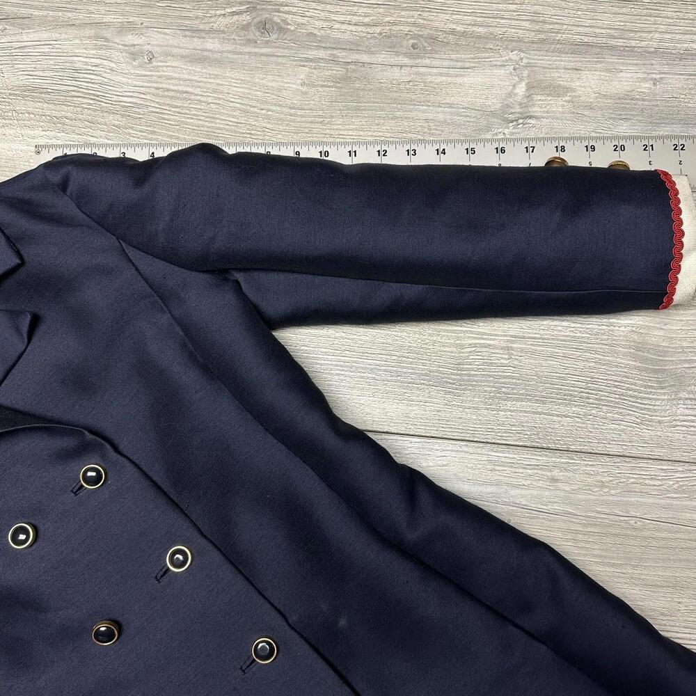 VTG Ruth McCulloch Pea Coat Women Small Navy Blue Double Breasted 60s Union MCM - Picture 11 of 16